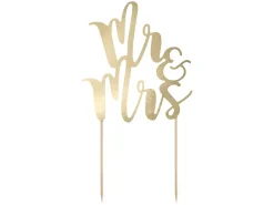 Guld Kage Topper - Mr & Mrs