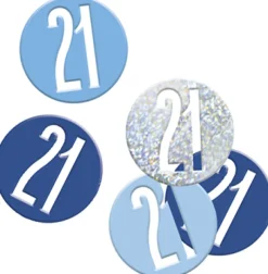 Happy BDAY Blå Glitz Konfetti - 21 År