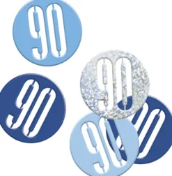 Happy BDAY Blå Glitz Konfetti - 90 År