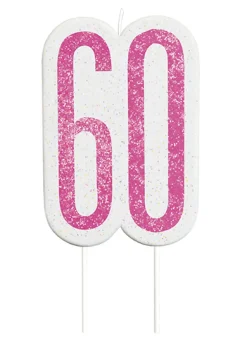 Happy BDAY Pink Glitz Kagelys - 60 År