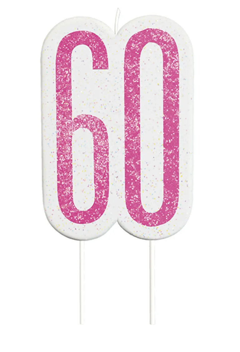 Happy BDAY Pink Glitz Kagelys - 60 År