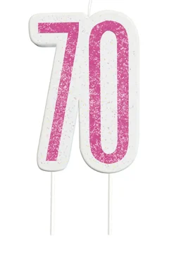 Happy BDAY Pink Glitz Kagelys - 70 År