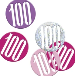Happy BDAY Pink Glitz Konfetti - 100 År
