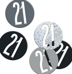 Happy BDAY Sort Glitz Konfetti - 21 År