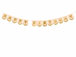 Happy Birthday Guirlande i Lyserød og Guld