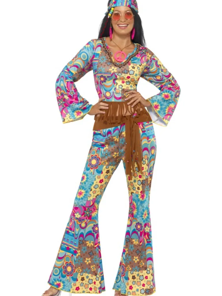Hippie kostume: Farverig Hippie Chick