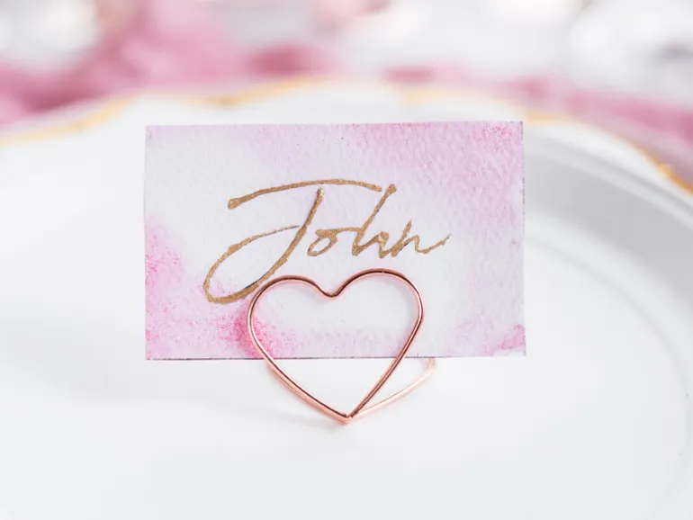 Hjerte Bordkortholdere, Rosegold