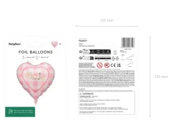 Hjerte Folieballon “Baby” lyserød– 35 cm