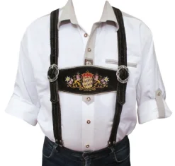 H-Seler Til Lederhosen - Ægte Læder, Mørkebrun