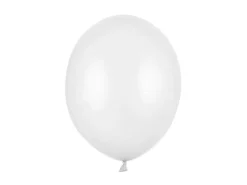 Hvide Metallic Naturlatex Balloner 30cm, 10 stk.