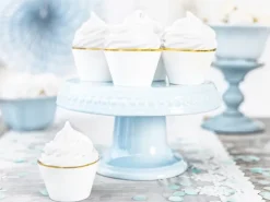 Hvide Muffin Wrappers m/Guld Kant, 6 stk.