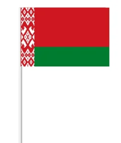 Hviderussisk Papirflag på Pind, 27 x 20 cm