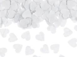 Hvid Hjerteformet Papirkonfetti, 15g
