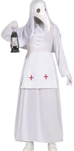 Hvid Pest Sygeplejerske Kostume