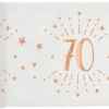 Hvid & Rosegold Fødselsdagsbordløber - 70 År