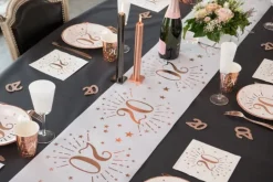 Hvid & Rosegold Fødselsdagsbordløber - 20 År