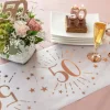 Hvid & Rosegold Fødselsdagsbordløber - 50 År