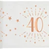 Hvid & Rosegold Fødselsdagsbordløber - 40 År