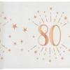 Hvid & Rosegold Fødselsdagsbordløber - 80 År