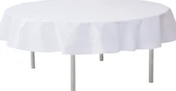 Hvid Rund Dug, ø180 cm