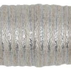 Hvid Stofsnor m/Sølv Glitter Kant, 5 meter