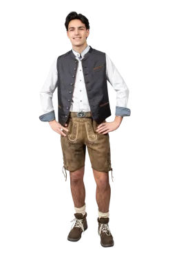 Hvid Tyrolerskjorte med Ståkrave & Denim