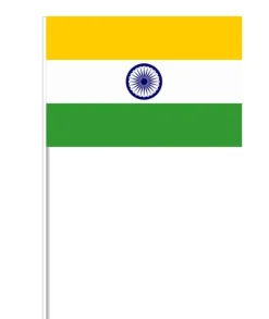 Indisk Papirflag på Pind, 27 x 20 cm