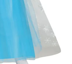 Isblå Prinsessekjole m/Kappe - Kostume Til Piger i 2 Dele (3 - 9 år)