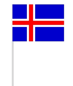Islandsk Papirflag på Pind, 27 x 20 cm