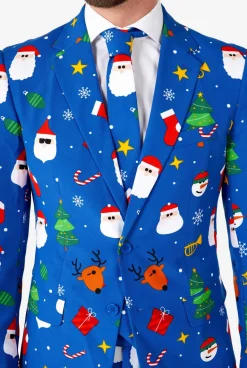 Jule Jakkesæt "Festivity Blue" - OppoSuits ®