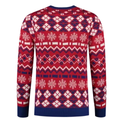 Julesweater m/Isbjørn Print i Hvid, Rød & Blå