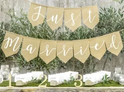 Just Married Jute Banner