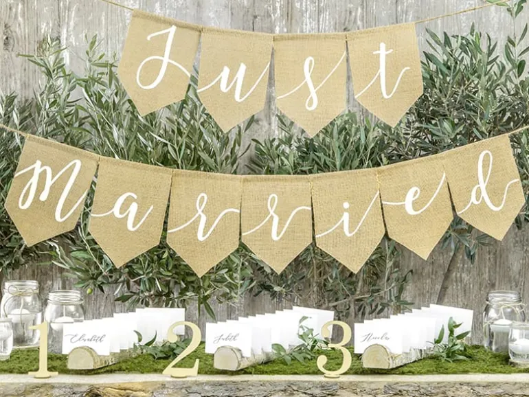 Just Married Jute Banner