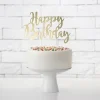 Kagepynt - Happy Birthday - guld