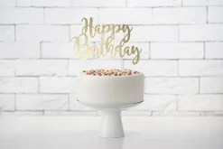 Kagepynt - Happy Birthday - guld