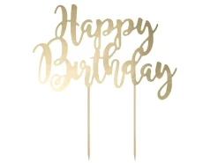 Kagepynt - Happy Birthday - guld