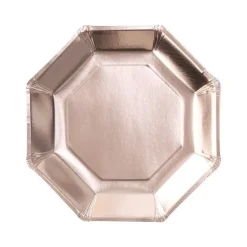 Kantet Rosegold Middagstallerkner, 8 stk.