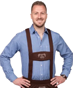 Klassisk Blåternet Oktoberfest Skjorte, Regular Fit