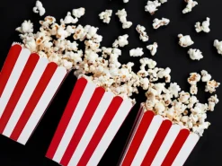 Klassiske Rød-Stribet Popcorn Bægre, 6 stk.