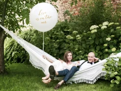Kæmpe Ballon m/Guld Skrift - ''Love is in the Air''