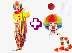 Komplet Cirkus Klovn Kostumesæt