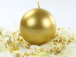 Kuglelys Guld 8 cm, 6 stk.