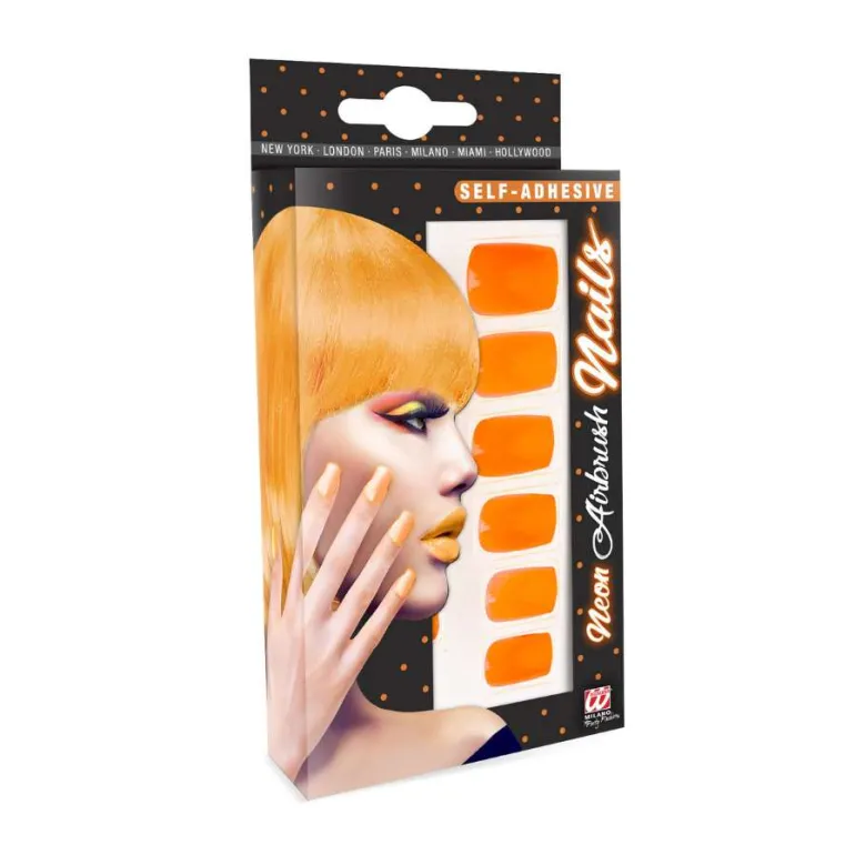 Kunstige Negle i Neon Orange, 12 stk.