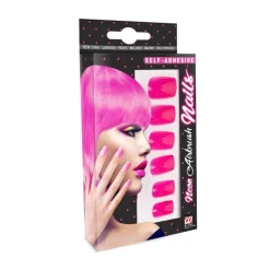 Kunstige Negle i Neon Pink, 12 stk.