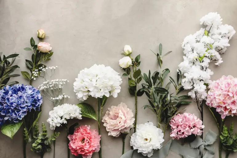 Kunstig Hortensia Premium, Hvid
