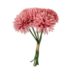 Kunstig Støvet Rosa Dahlia Buket, 26cm