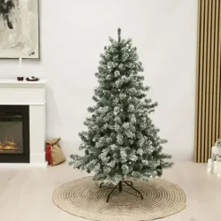 Kunstigt Frost Juletræ m/Lys, 180 cm
