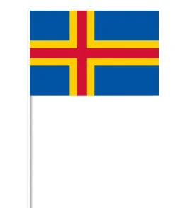 Ålandsk Papirflag på Pind, 27 x 20 cm