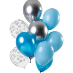 Latex Balloner 30cm - Aquamarine Mix, 12 stk.