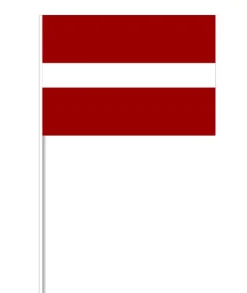 Letlands Papirflag på Pind, 27 x 20 cm